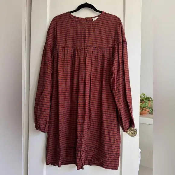 Aritzia Wilfted Le Fou Sachi Gingham Check Babydoll Mini Dress - Picture 3 of 12